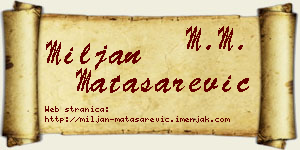 Miljan Matasarević vizit kartica
